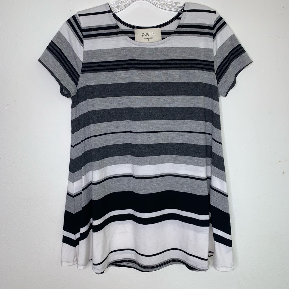 Anthropologie Puella Swing Top Short Sleeve Stripe